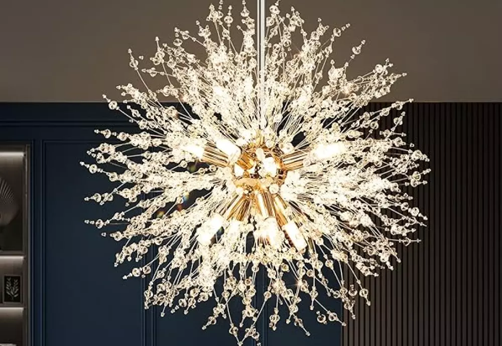 crystal chandelier in dining room